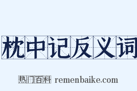 枕中记反义词是什么意思的图片